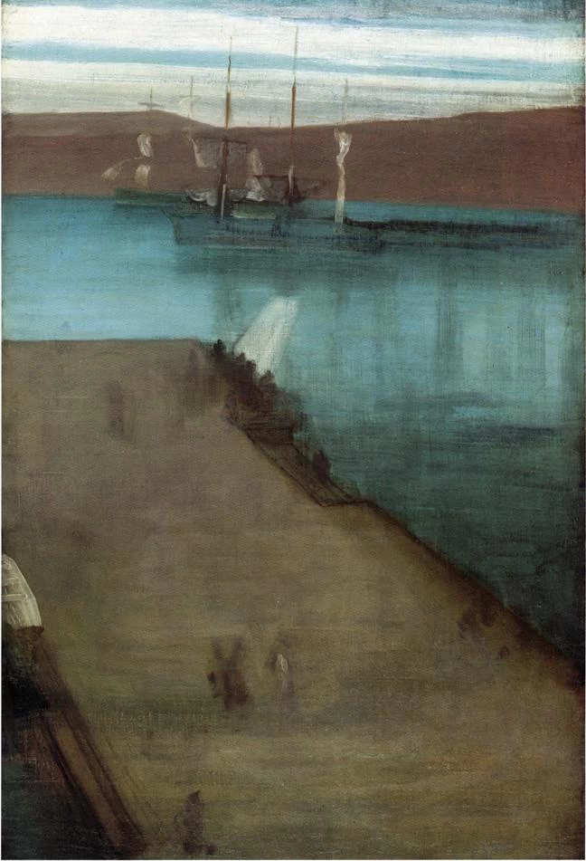 Ames McNeill Whistler - Schizzo per Notturno nella baia di Valparaiso blu e oro